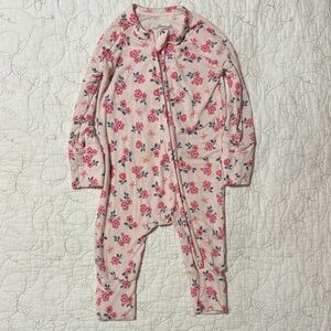 In My Jammers Pink Floral and Bows Bamboo Zippy